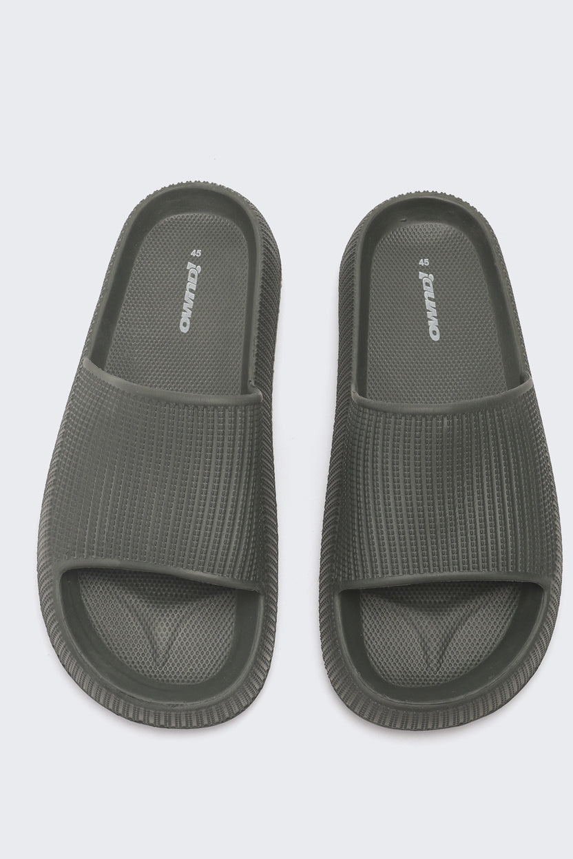 Olive Solid Pool Slides for Men - Image 4