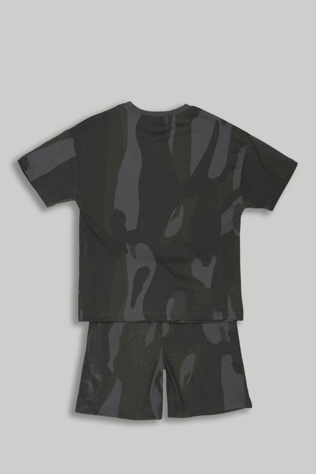 Charcoal Typographic Printed Regular Fit Co-ord Set for Tweens Boys - Image 2