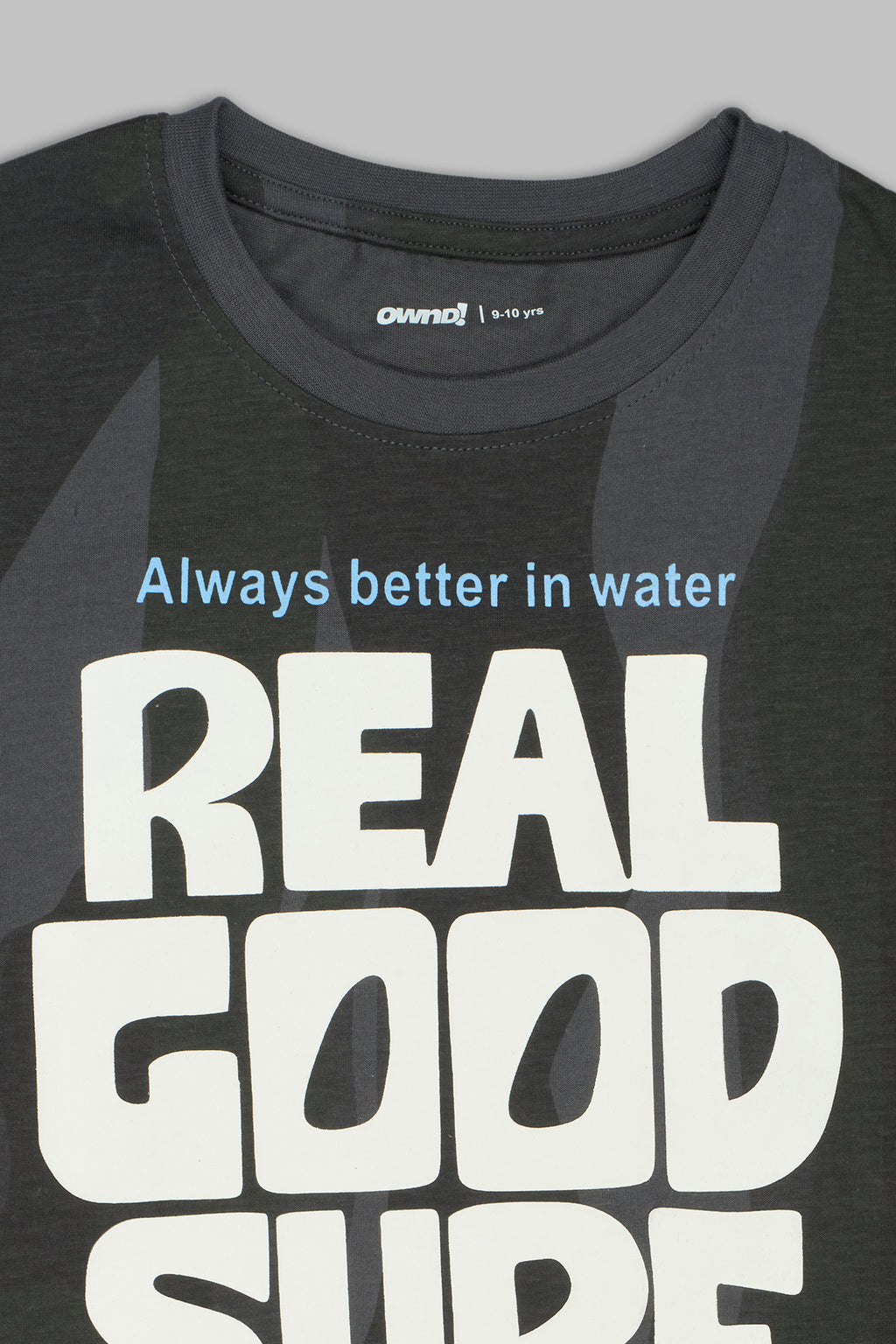 Charcoal Typographic Printed Regular Fit Co-ord Set for Tweens Boys - Image 4