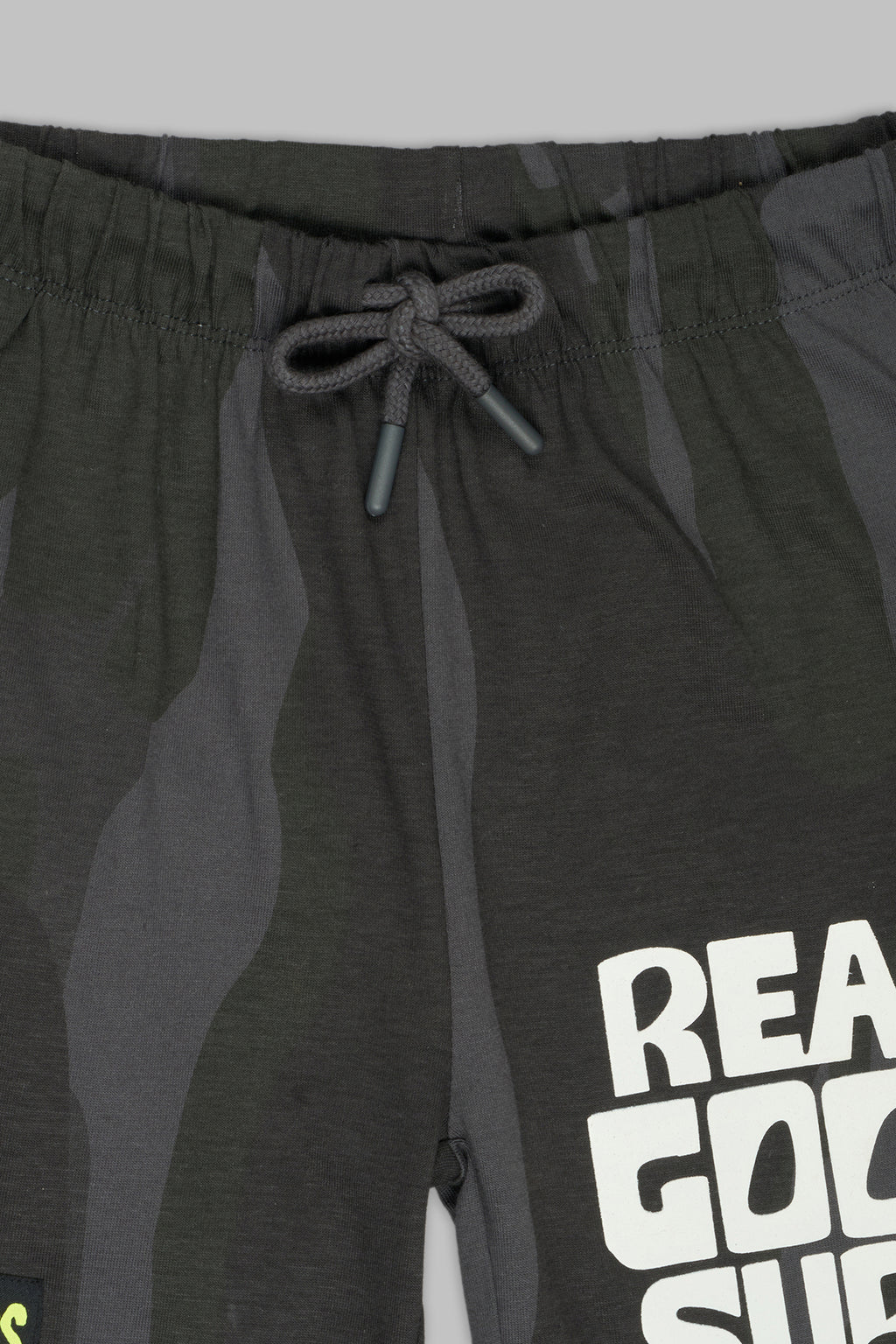 Charcoal Typographic Printed Regular Fit Co-ord Set for Tweens Boys - Image 5