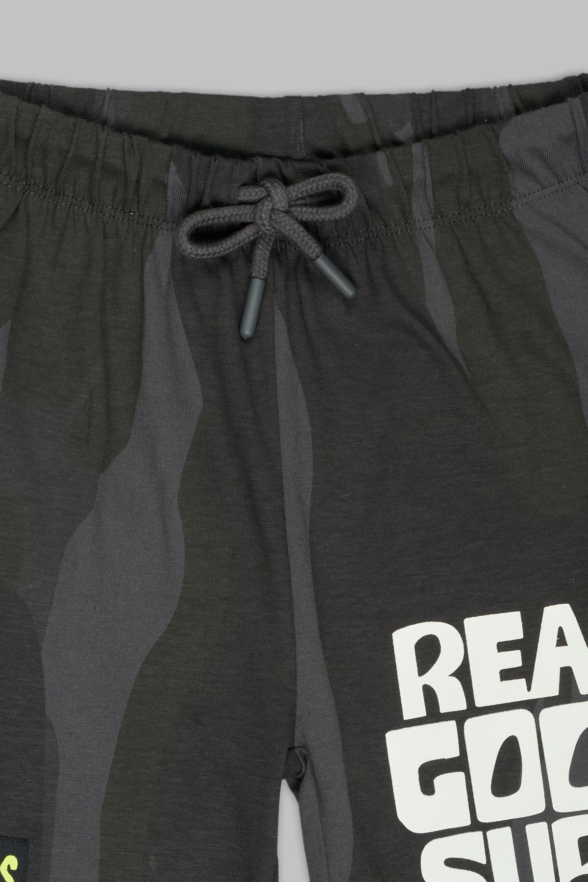 Charcoal Typographic Printed Regular Fit Co-ord Set for Tweens Boys - Image 5
