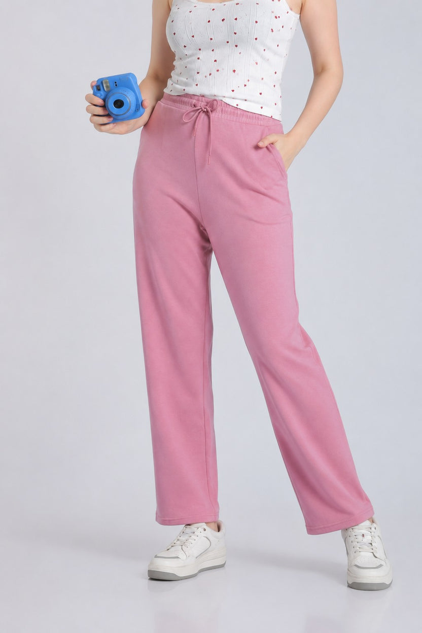 Pink Straight Fit Sweatpant With 2 Pocket for Women - Image 1
