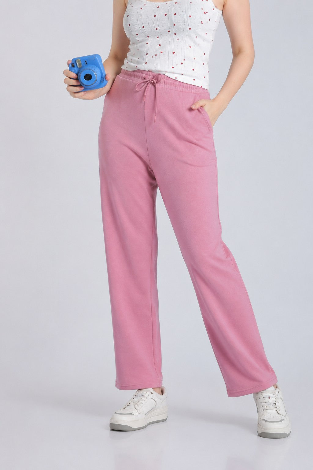 Pink Straight Fit Sweatpant With 2 Pocket for Women - Image 1