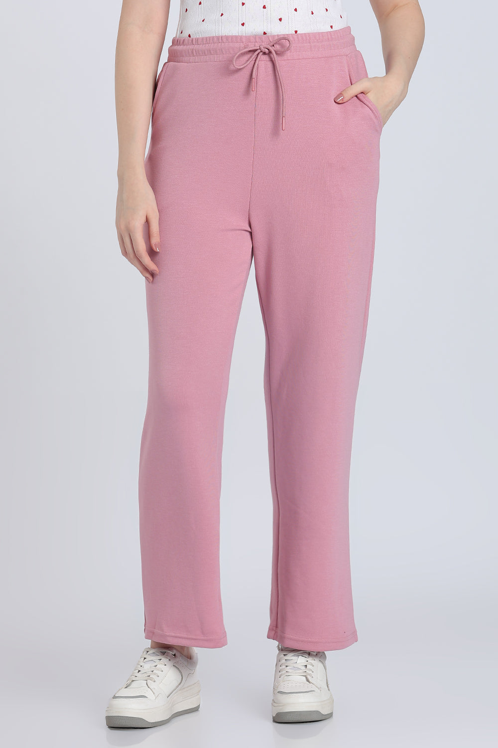 Pink Straight Fit Sweatpant With 2 Pocket for Women - Image 2