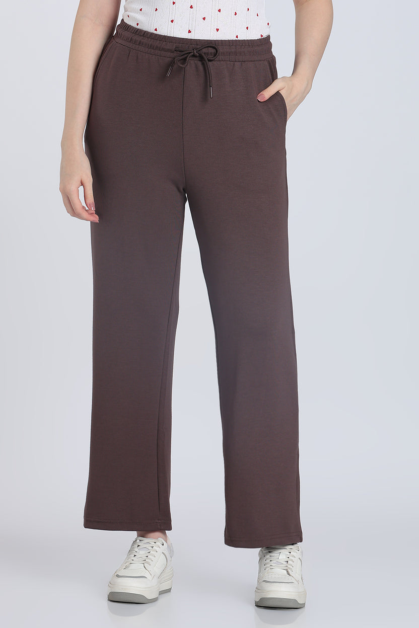 Brown Straight Fit Sweatpant With 2 Pocket for Women - Image 2