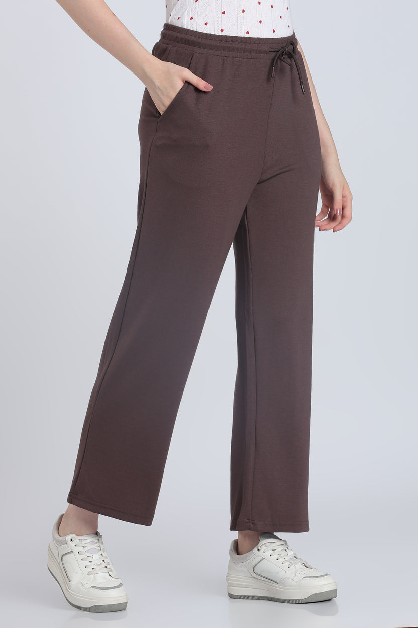 Brown Straight Fit Sweatpant With 2 Pocket for Women - Image 4
