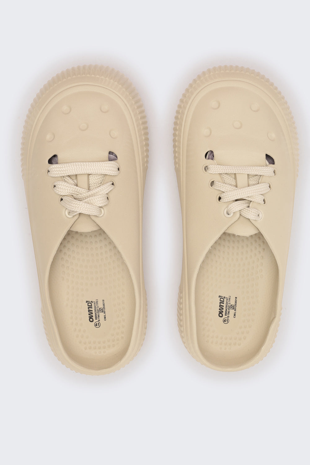 Beige Solid Pool Slides for Women - Image 4