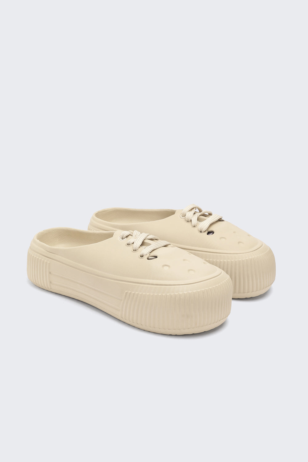 Beige Solid Pool Slides for Women - Image 6