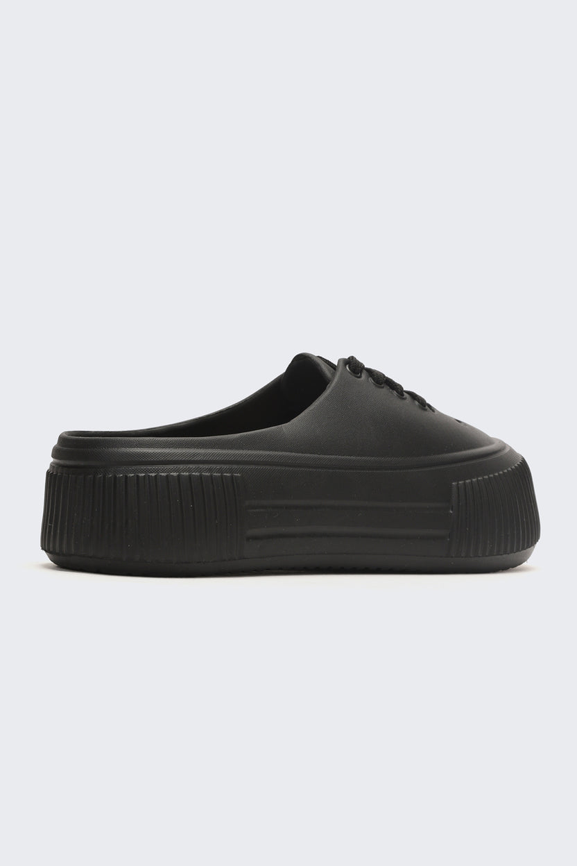 Black Solid Pool Slides for Women - Image 3
