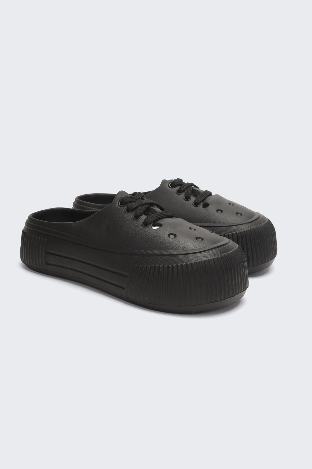 Black Solid Pool Slides for Women - Image 5