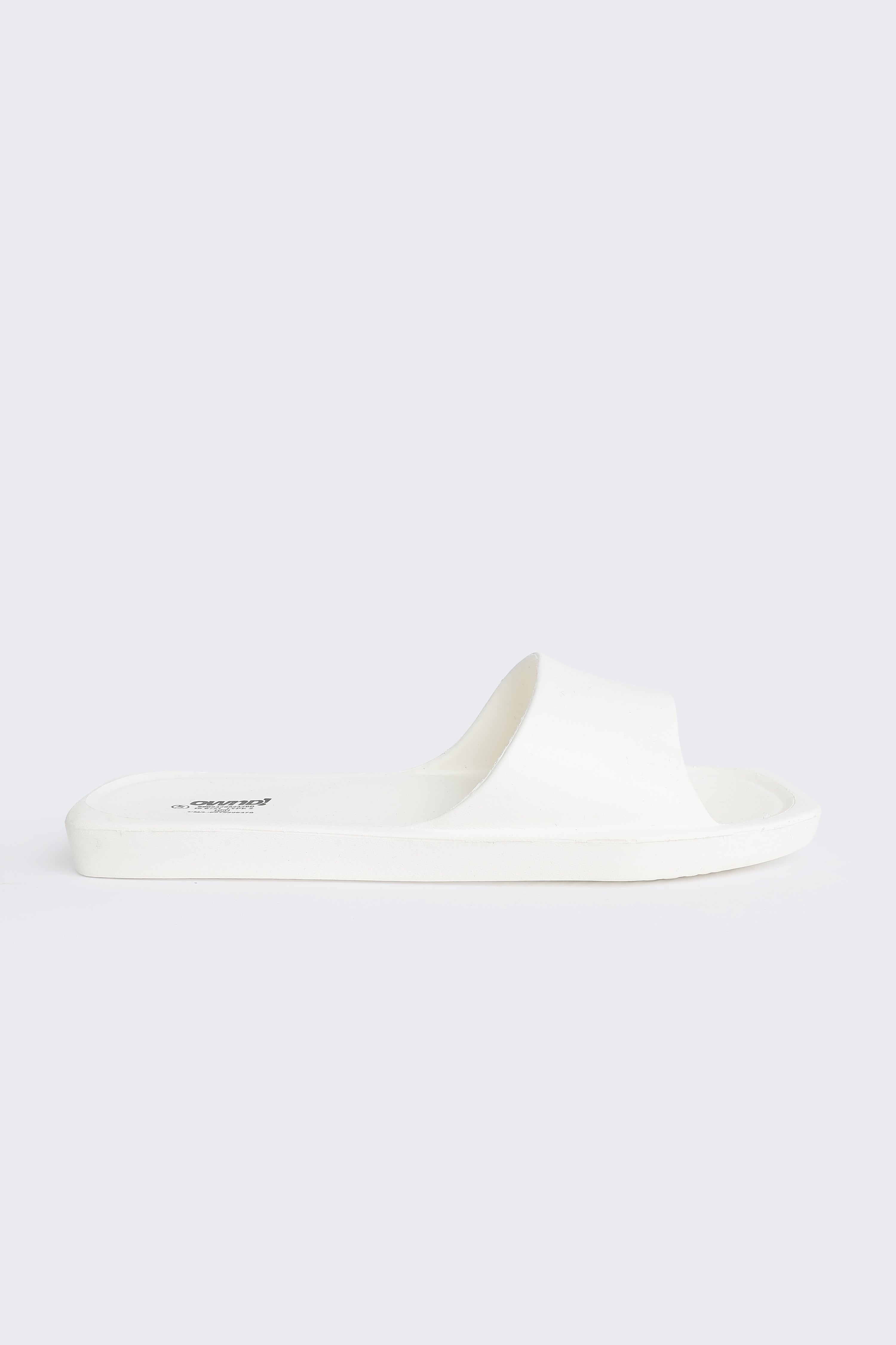 Off White Solid Pool Slides for Women - Image 2