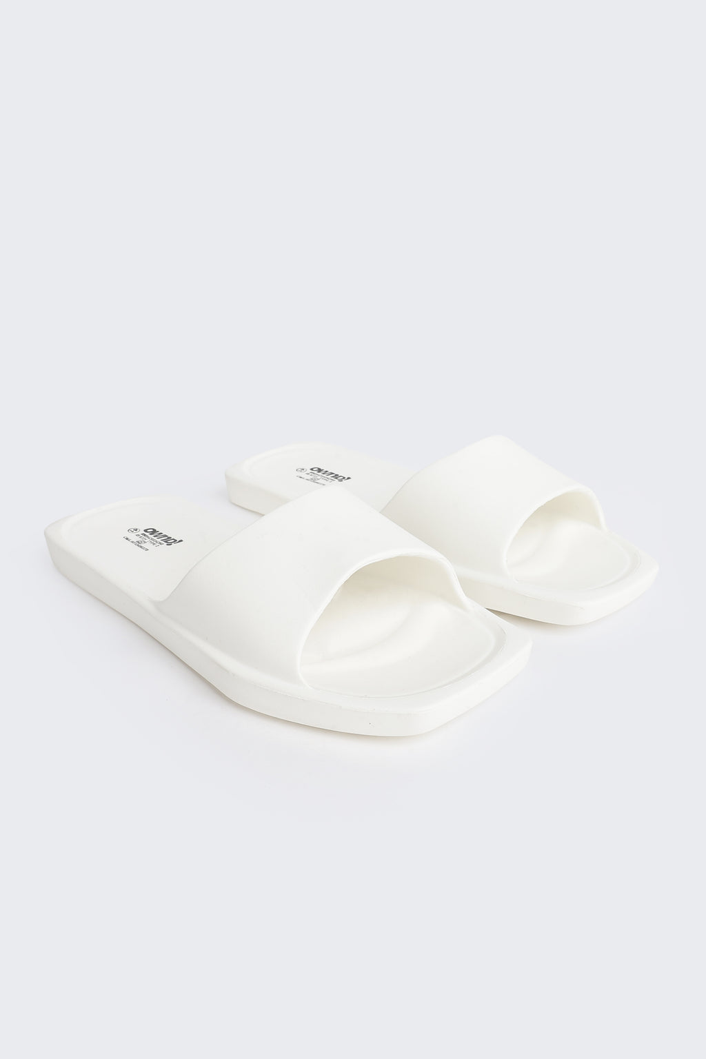 Off White Solid Pool Slides for Women - Image 6