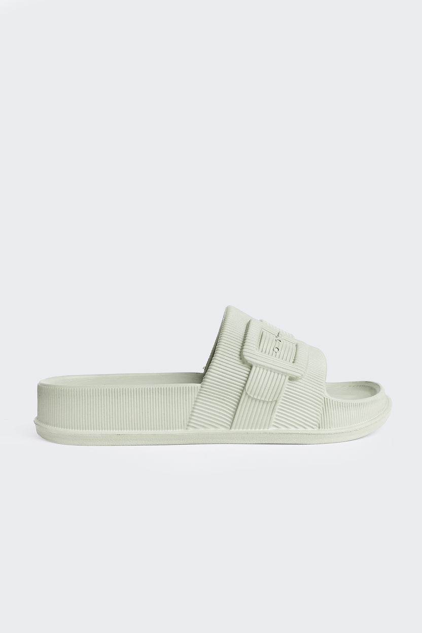 Sage Solid Pool Slides for Women - Image 2