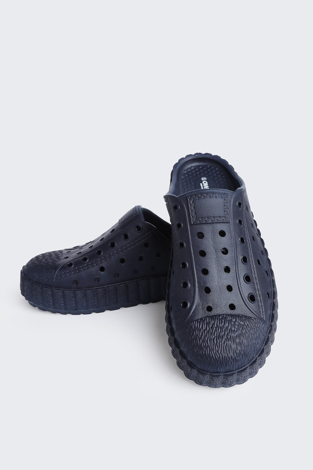 Navy Solid Pool Slides for Men - Image 4