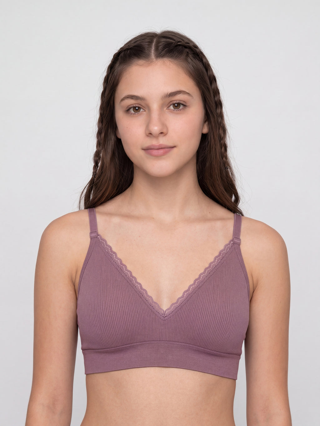 Purple Textured Regular Fit Bra for Women - Image 7