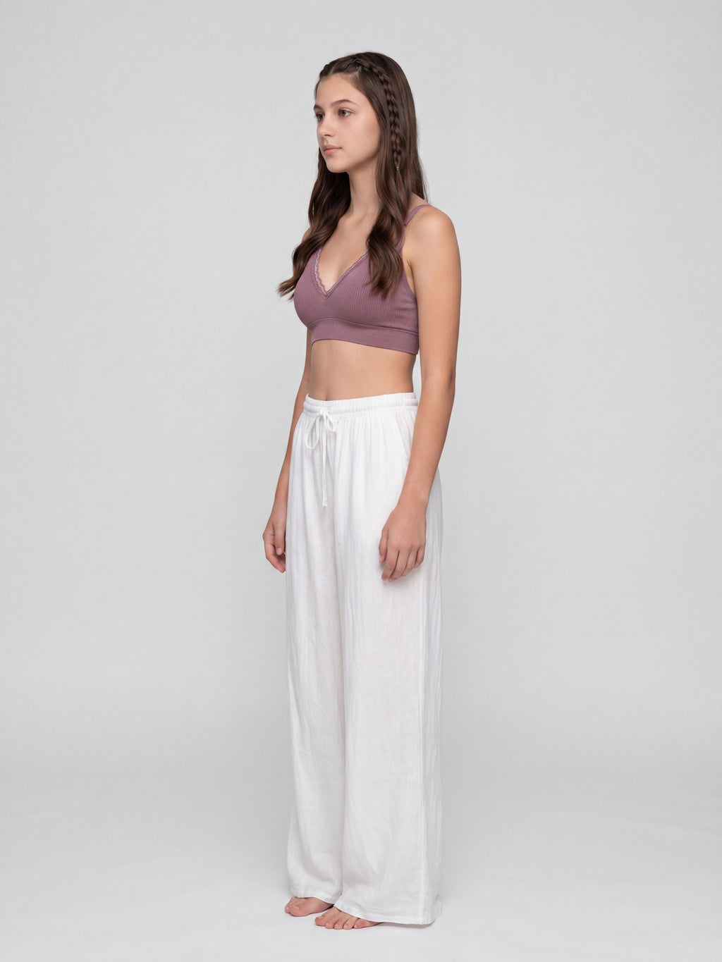 Purple Textured Regular Fit Bra for Women - Image 4