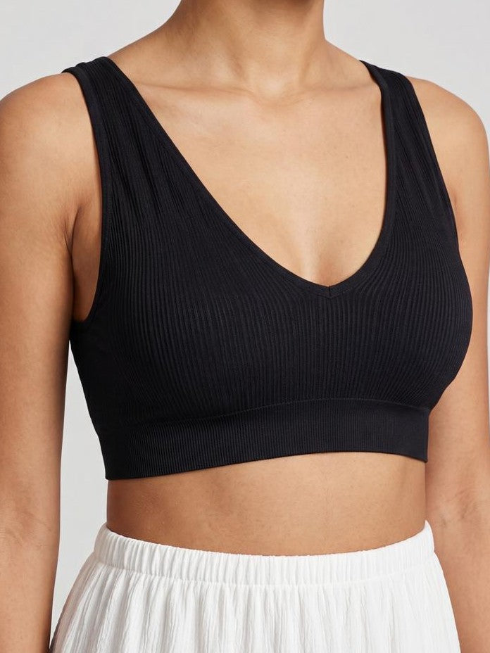 Black Solid Regular Fit Bra For Women - Image 3
