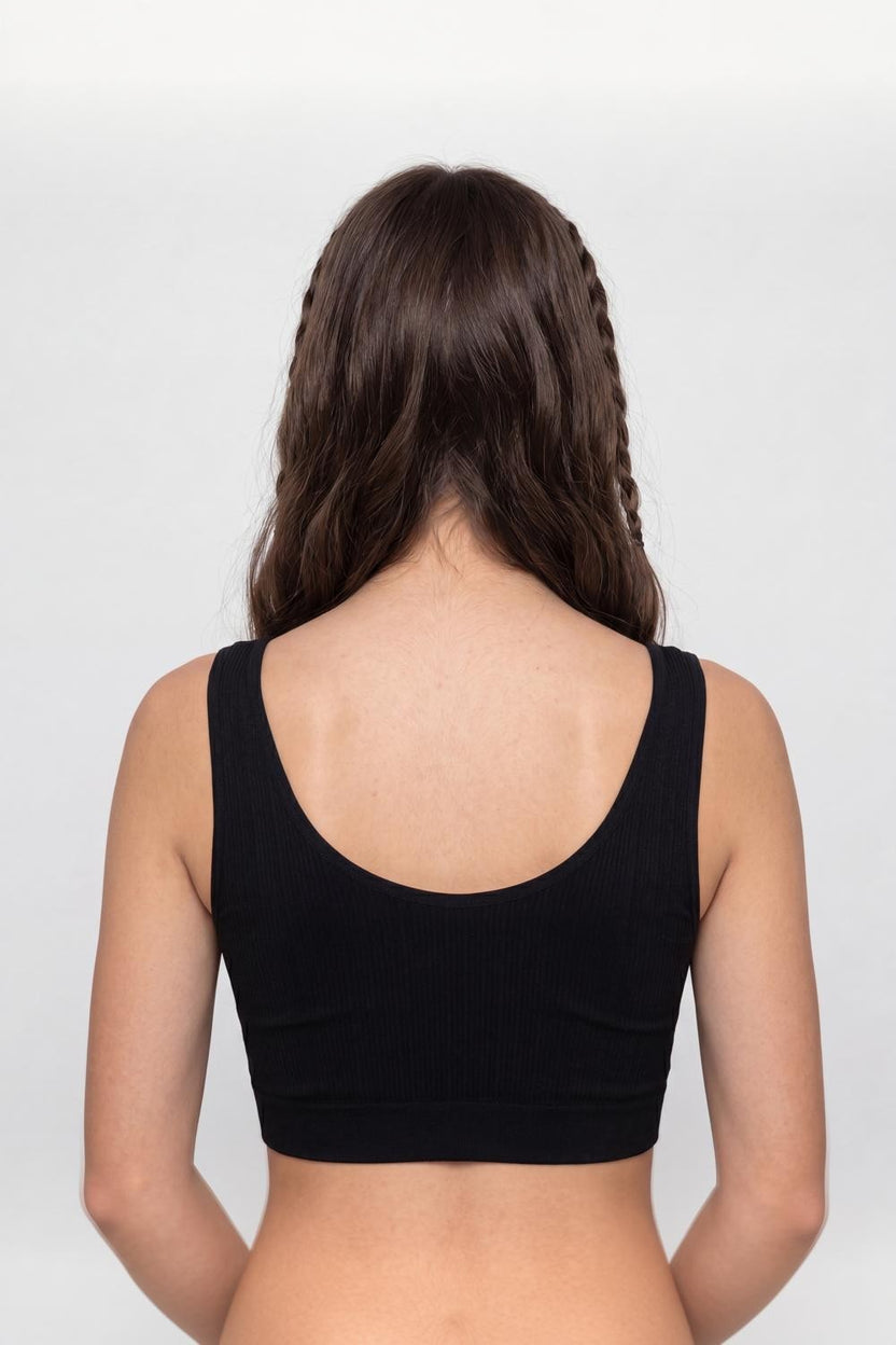 Black Solid Regular Fit Bra For Women - Image 5