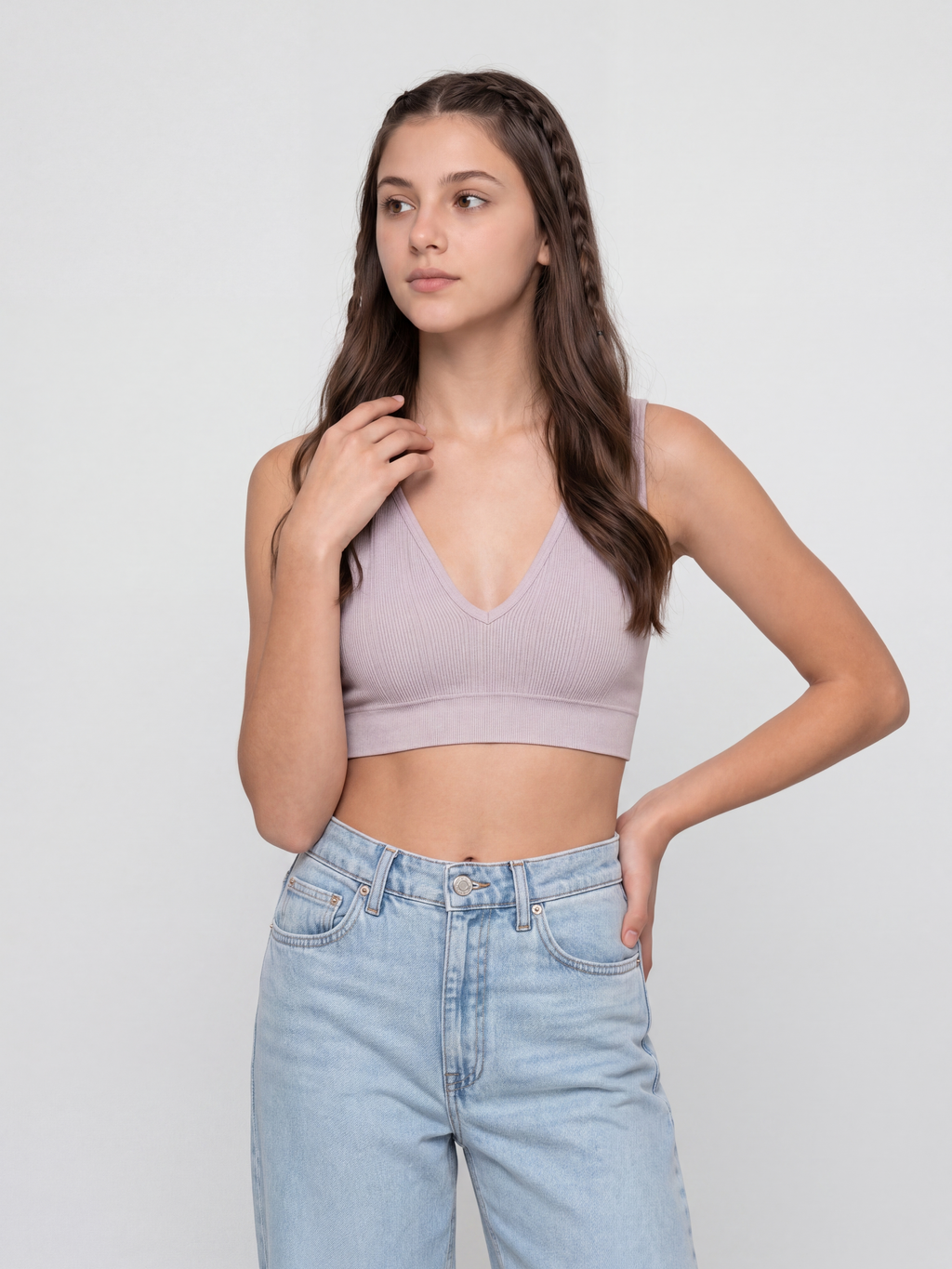 Lilac Textured Regular Fit Bra for Women - Image 7
