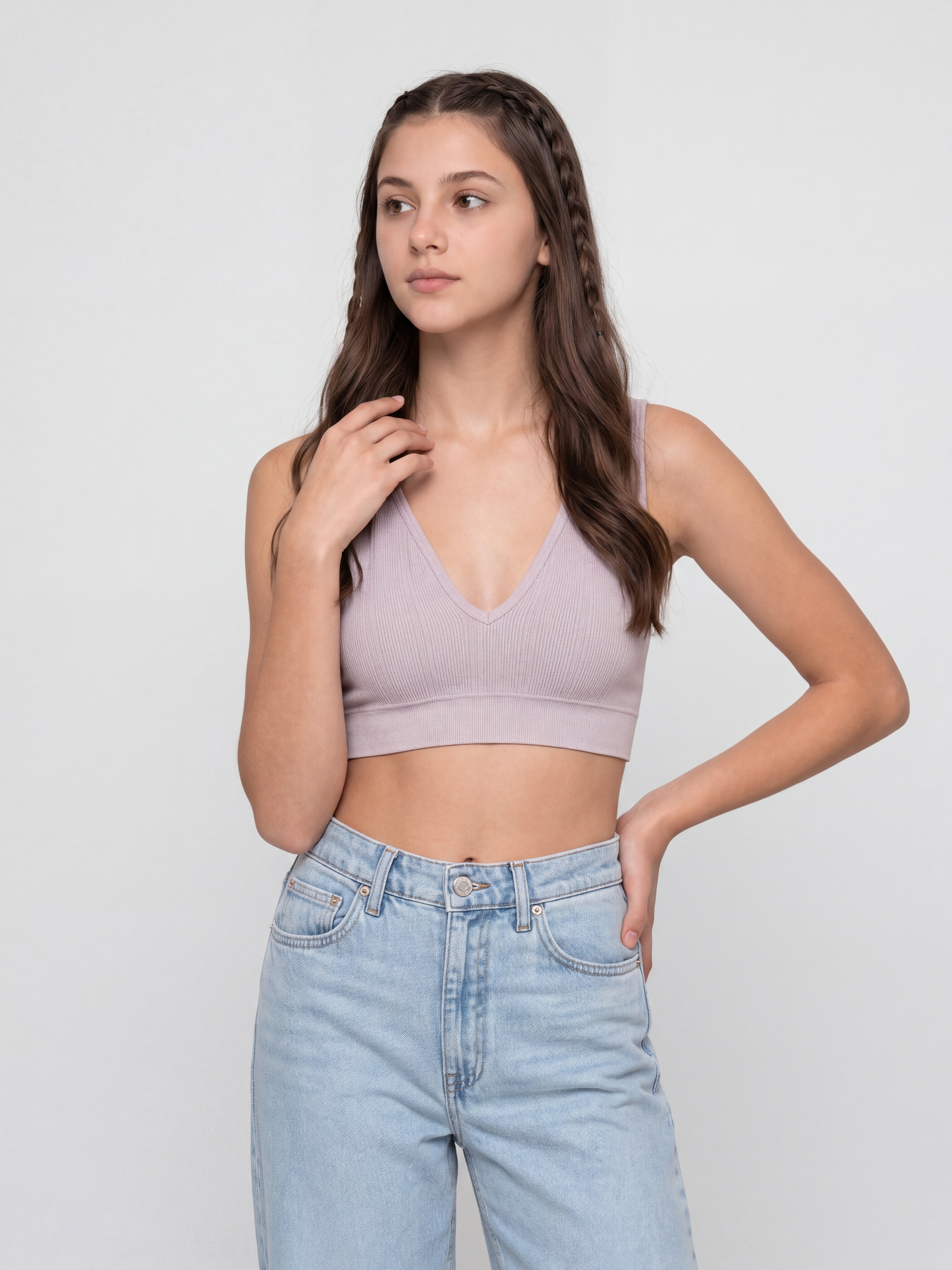 Lilac Textured Regular Fit Bra for Women - Image 7