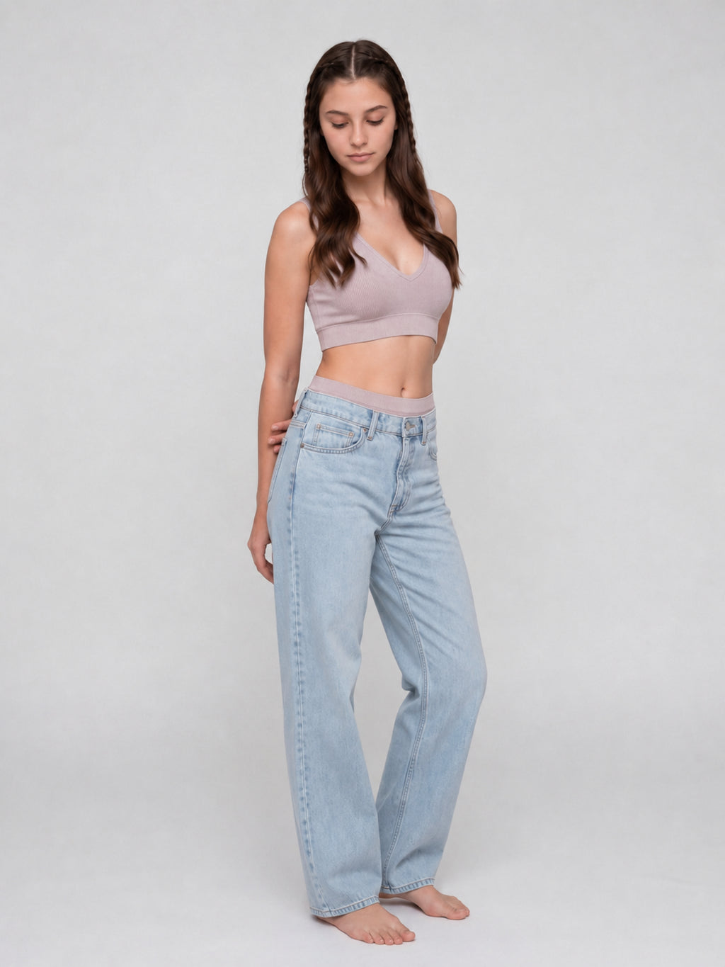 Lilac Textured Regular Fit Bra for Women - Image 3