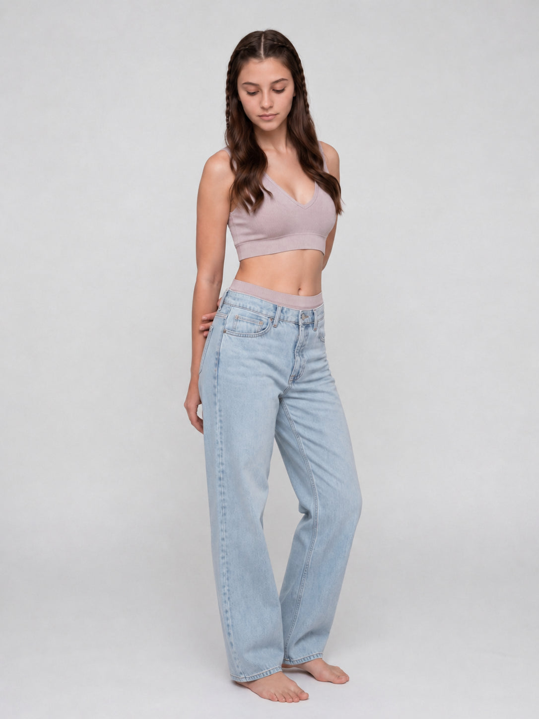 Lilac Textured Regular Fit Bra for Women - Image 3
