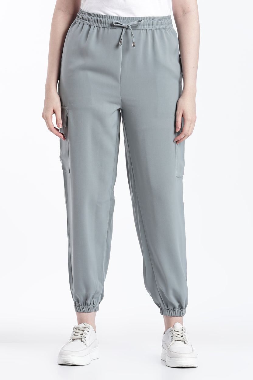 Grey Jogger Fit Jogger With 4 Pocket for Women - Image 1