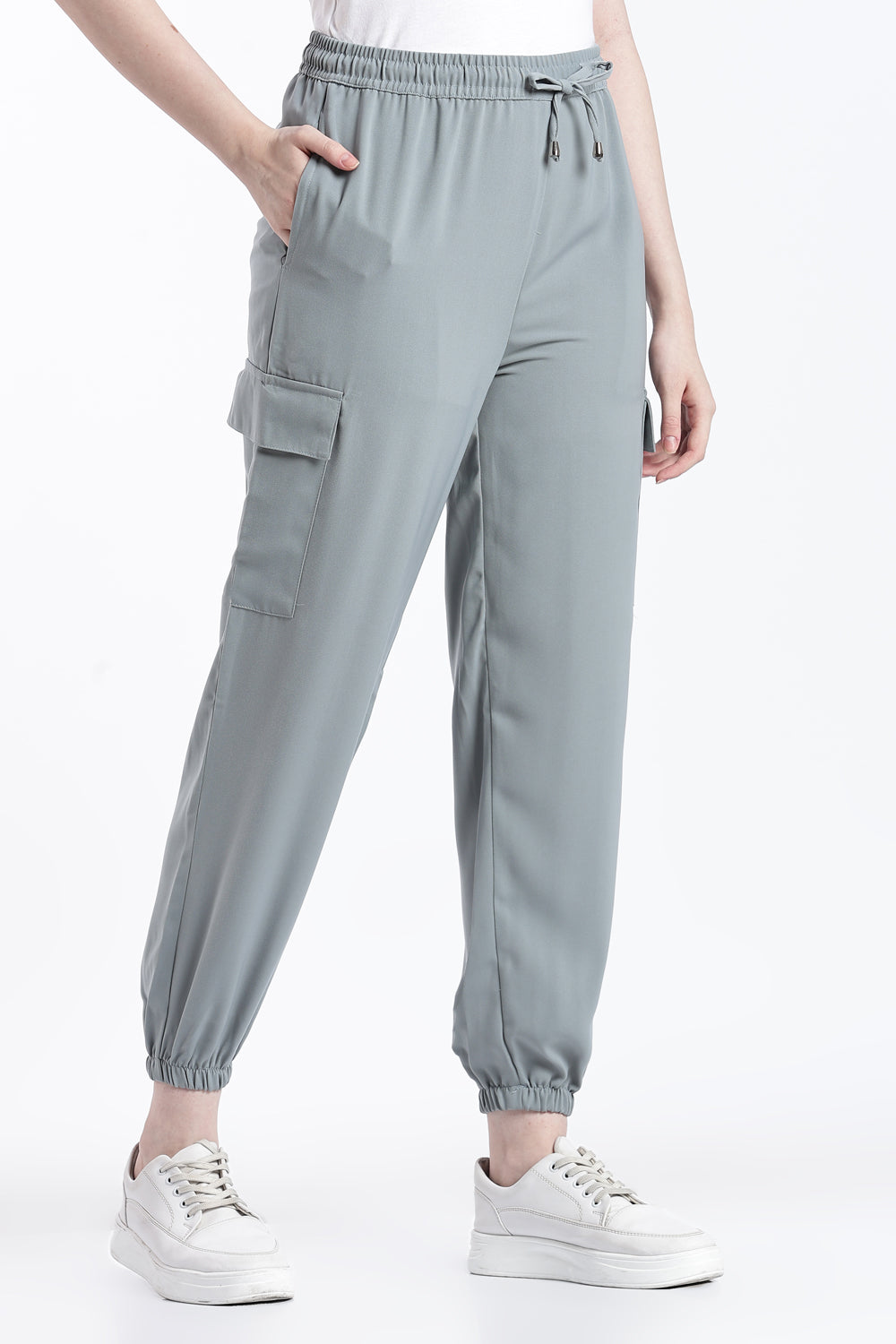 Grey Jogger Fit Jogger With 4 Pocket for Women - Image 2