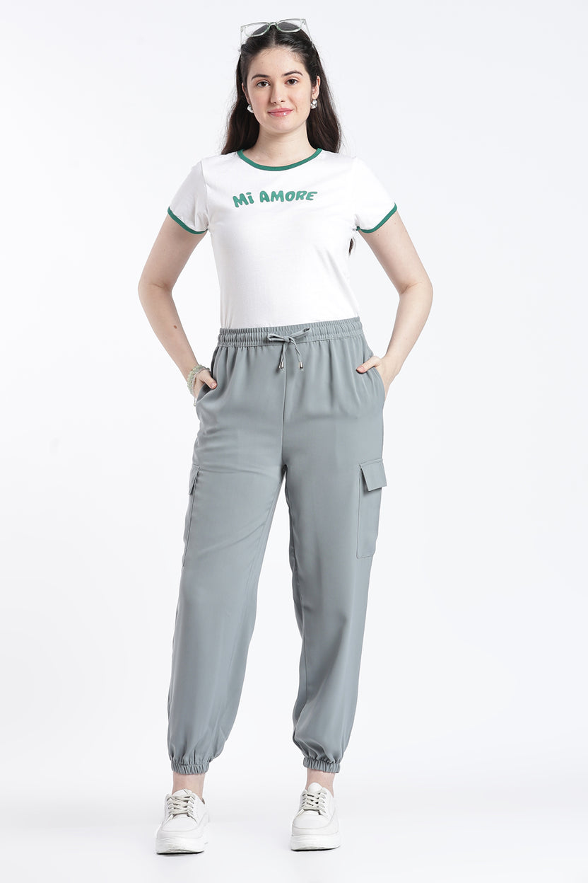 Grey Jogger Fit Jogger With 4 Pocket for Women - Image 6