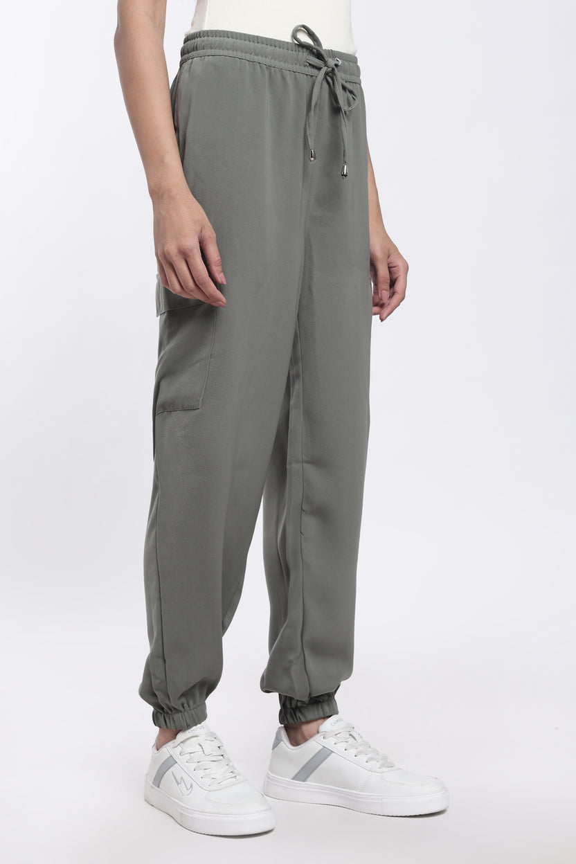 Grey Regular Fit Joggers for Women - Image 4