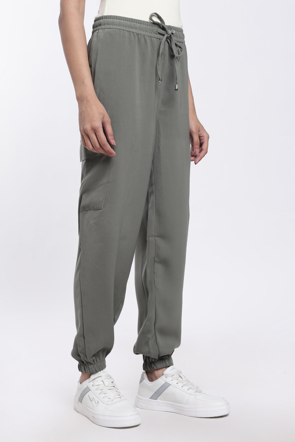 Grey Regular Fit Joggers for Women - Image 4