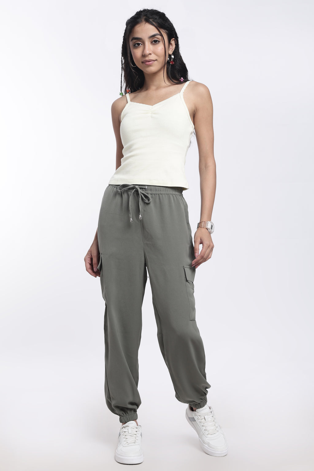 Grey Regular Fit Joggers for Women - Image 6