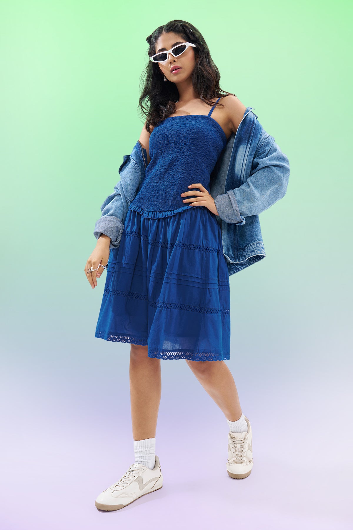 Blue Sleeveless Dress for Women - Image 1