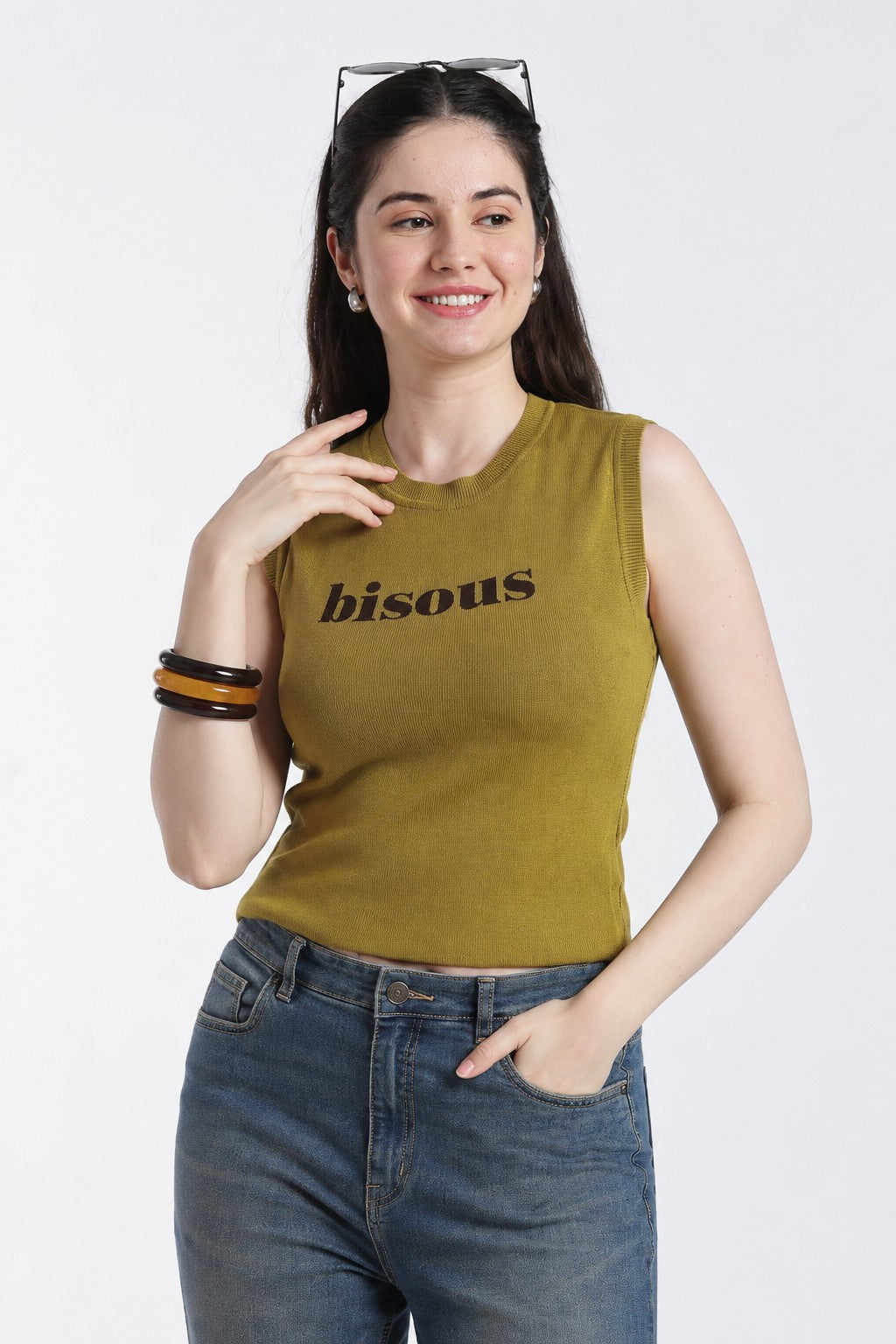 Olive Regular Fit Tank Top For Women - Image 1