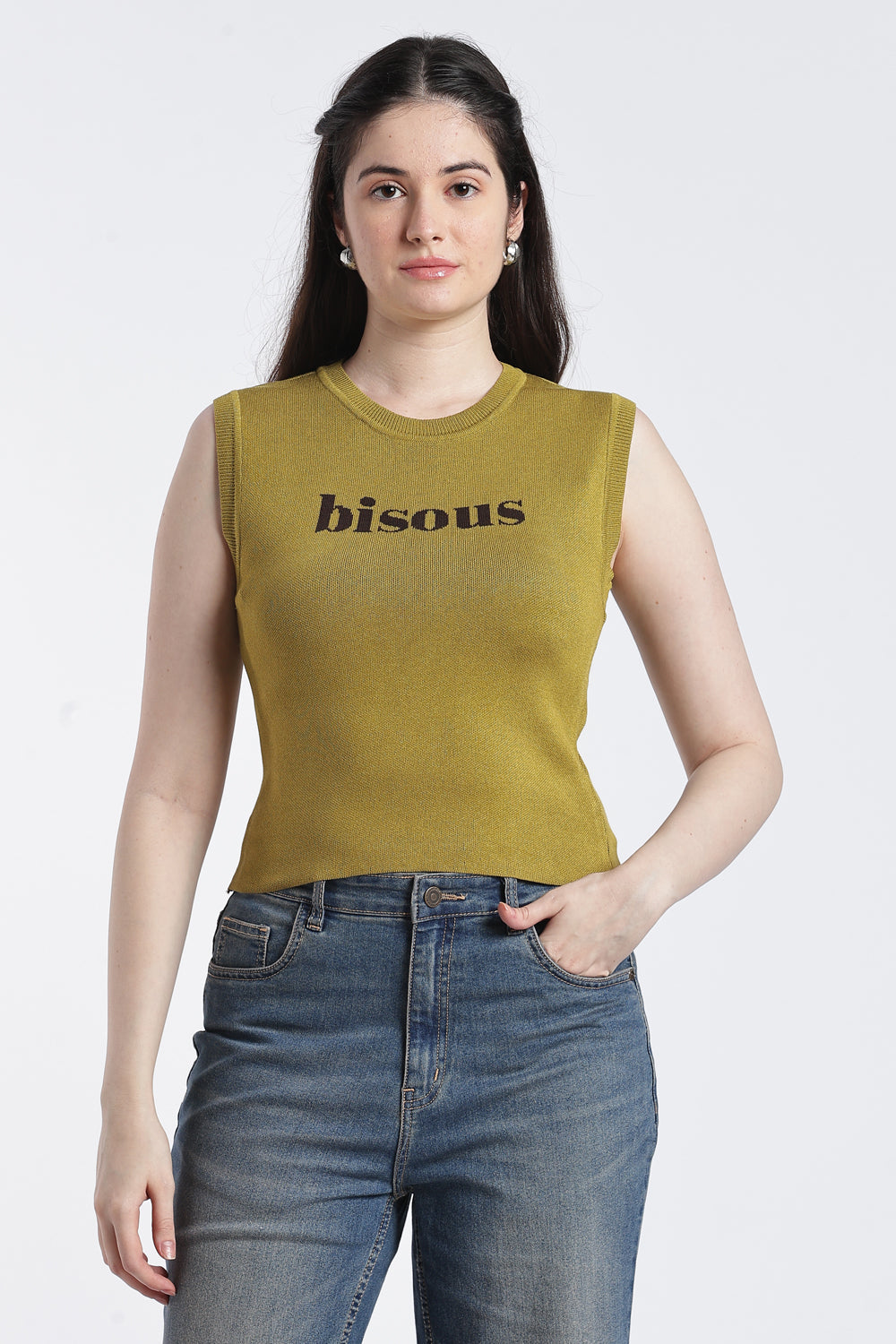 Olive Regular Fit Tank Top For Women - Image 2