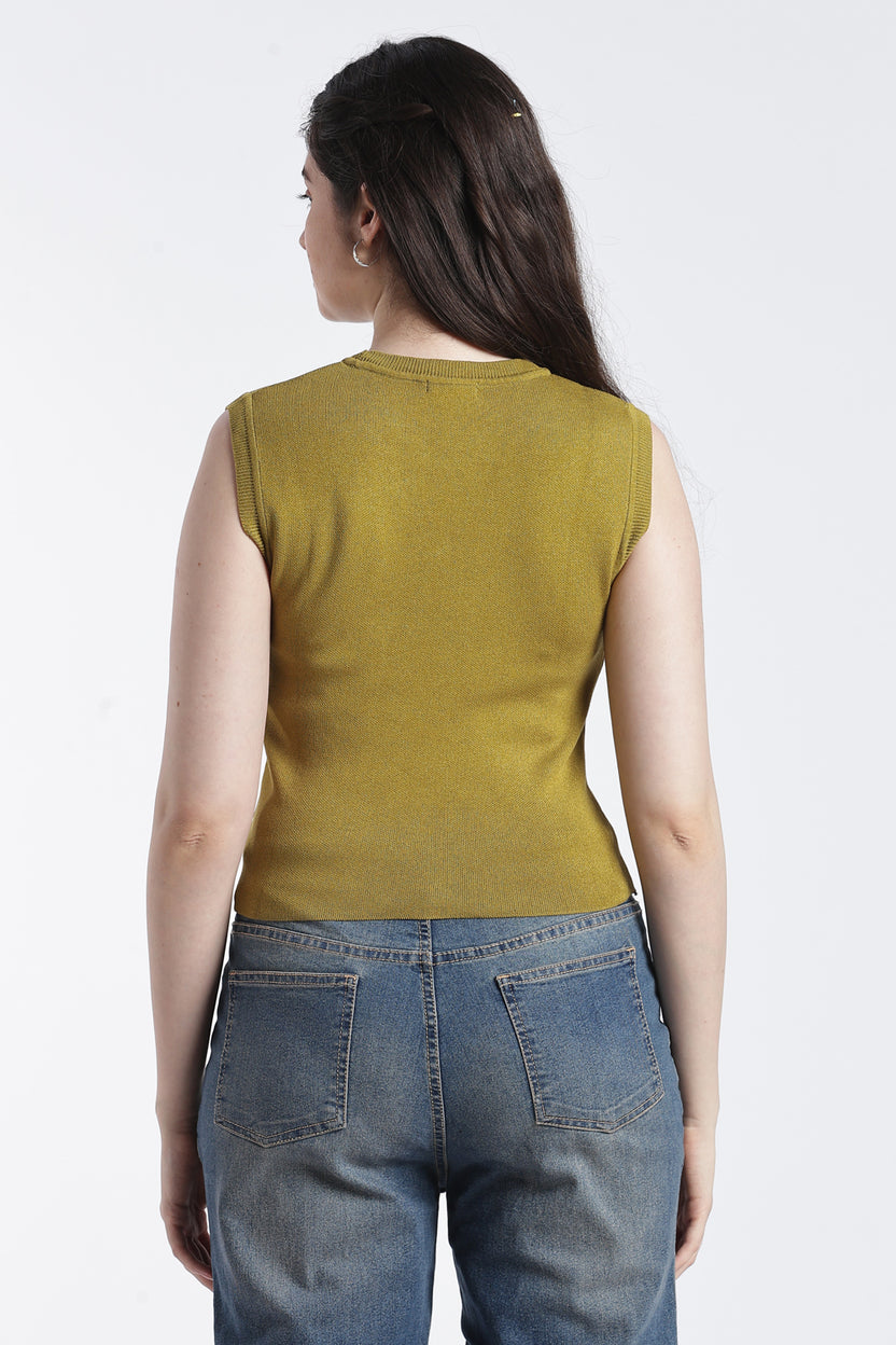 Olive Regular Fit Tank Top For Women - Image 5