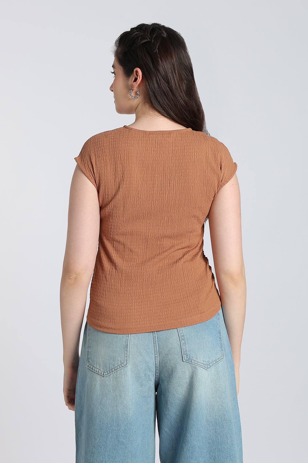 Brown Essential Wear Regular Fit Top for Women - Image 5