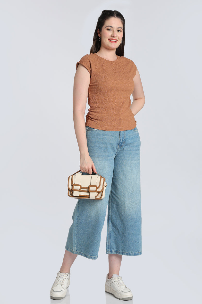 Brown Essential Wear Regular Fit Top for Women - Image 6
