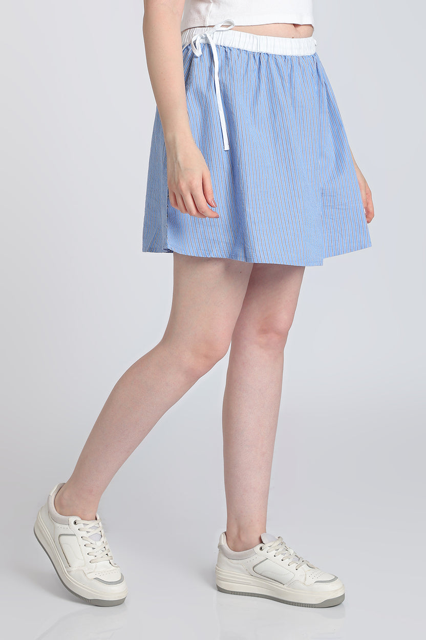 Blue Mid Rise Regular Fit Skirt for Women - Image 4