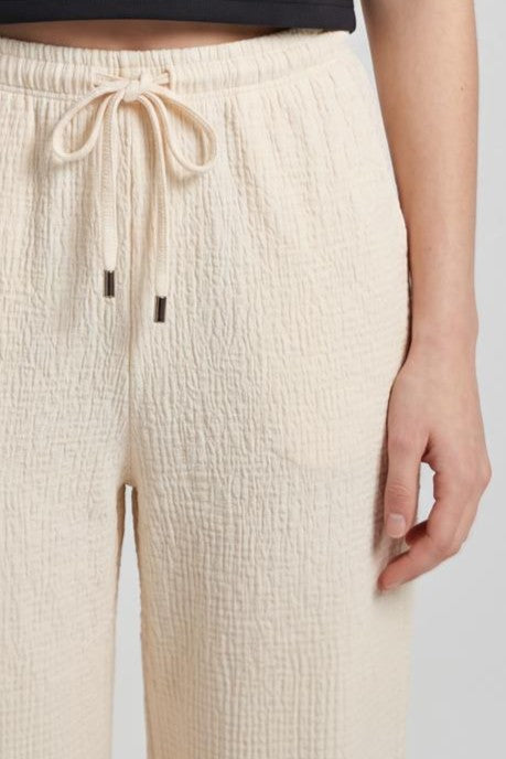 Cream Textured Regular Fit Trouser for Women - Image 7