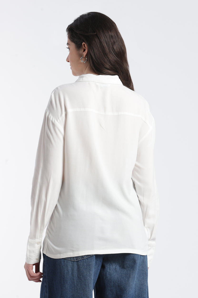 White Essential Wear Regular Fit Shirt for Women - Image 5