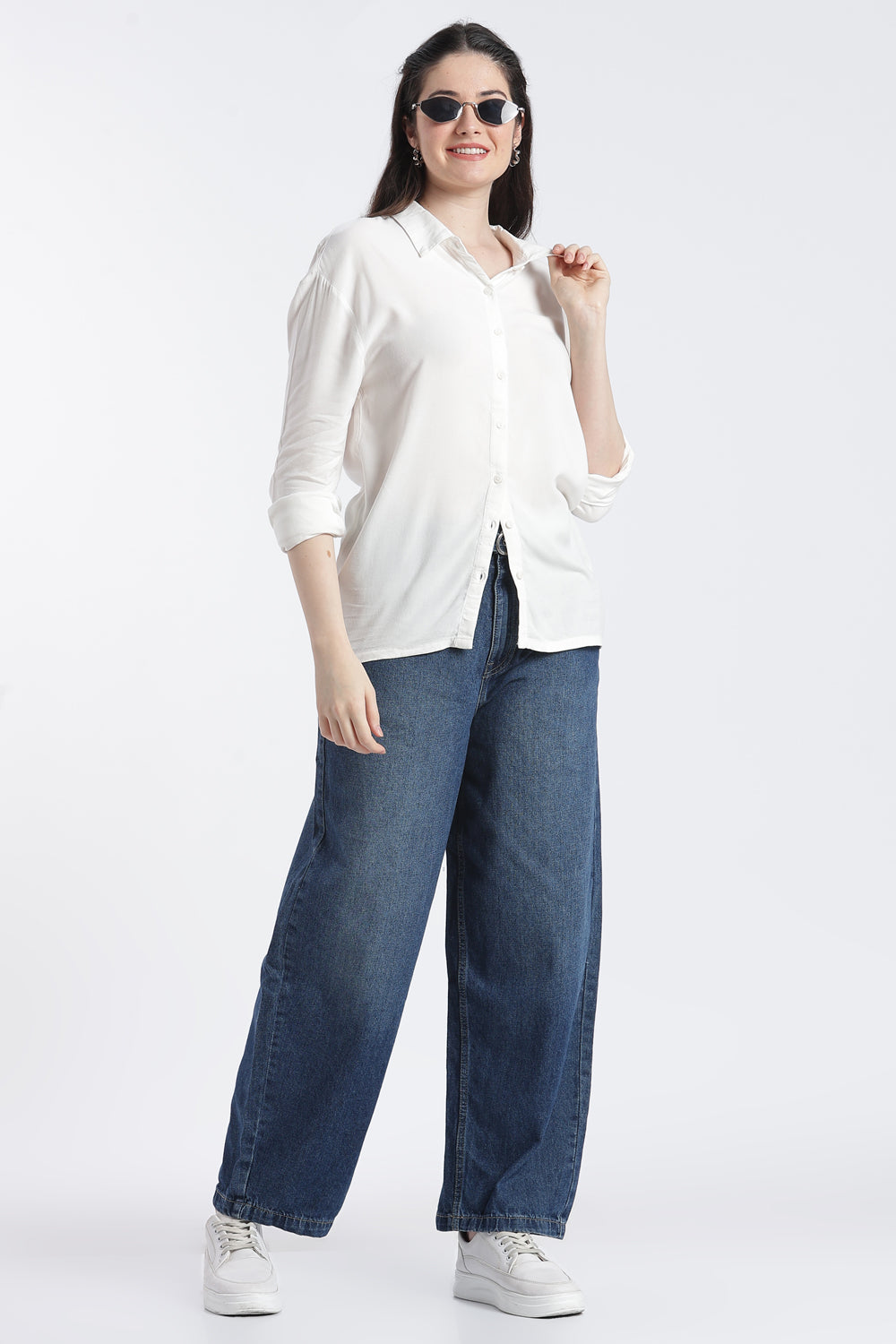 White Essential Wear Regular Fit Shirt for Women - Image 6