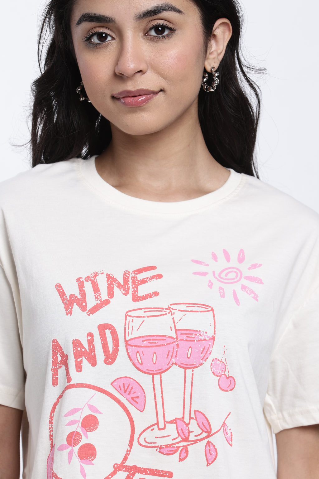 White Graphic Regular Fit T-Shirt for Women - Image 3