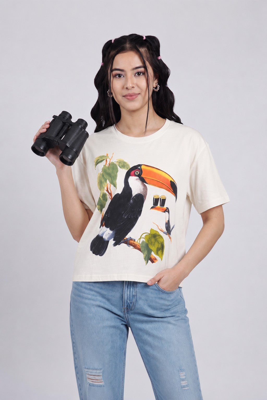 Off White Graphic Printed T-Shirt For Women - Image 1