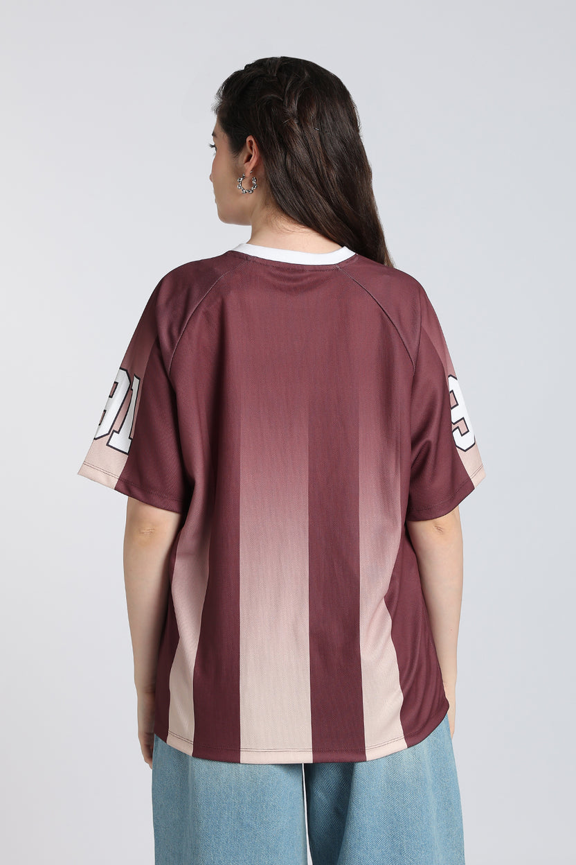 Brown Stripes Boxy Fit T-Shirt for Women - Image 5