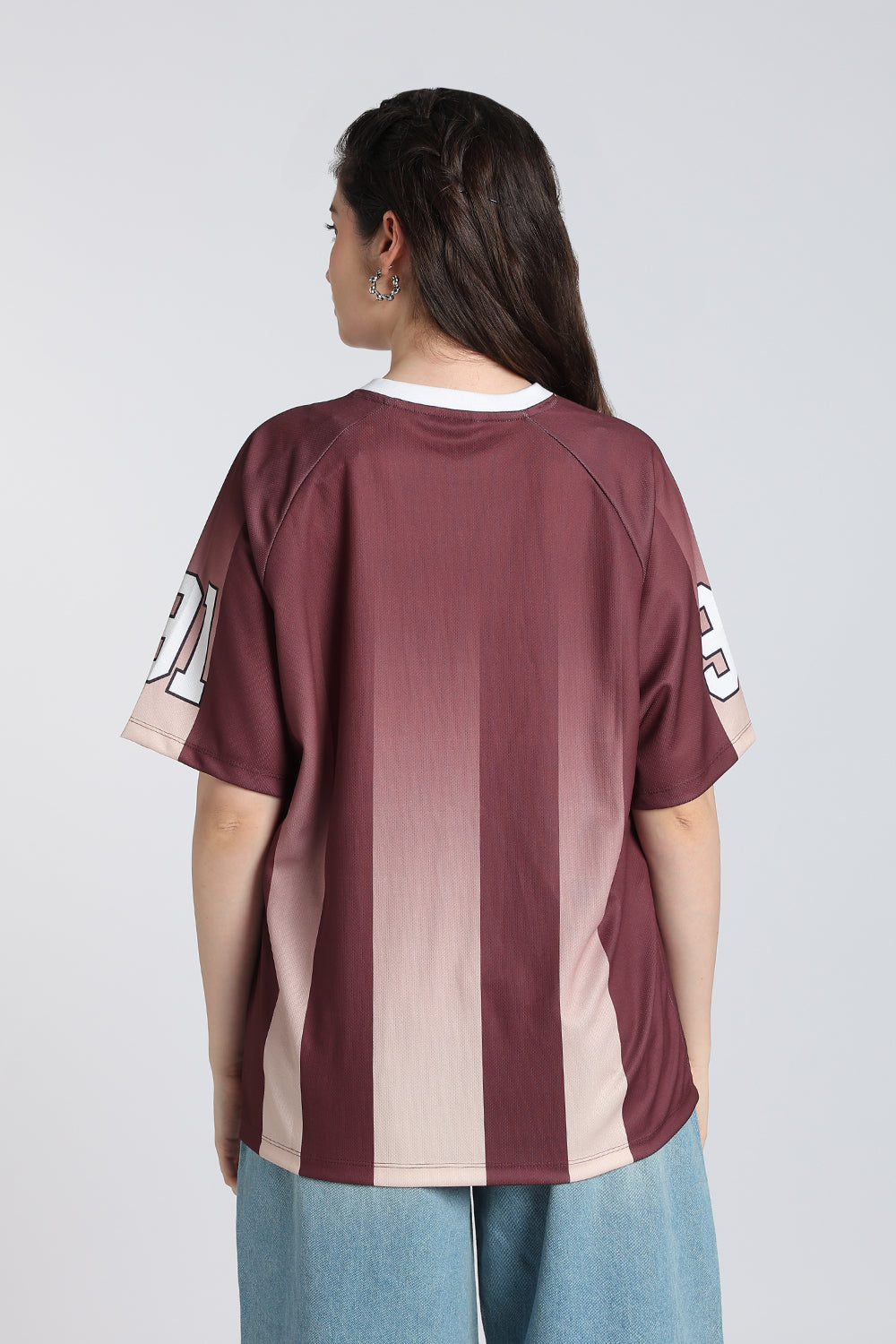 Brown Stripes Boxy Fit T-Shirt for Women - Image 5
