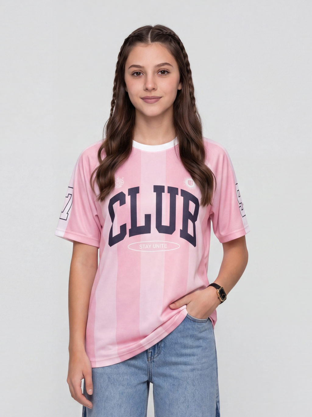 Pink Typographic Regular Fit T-Shirt for Women - Image 2