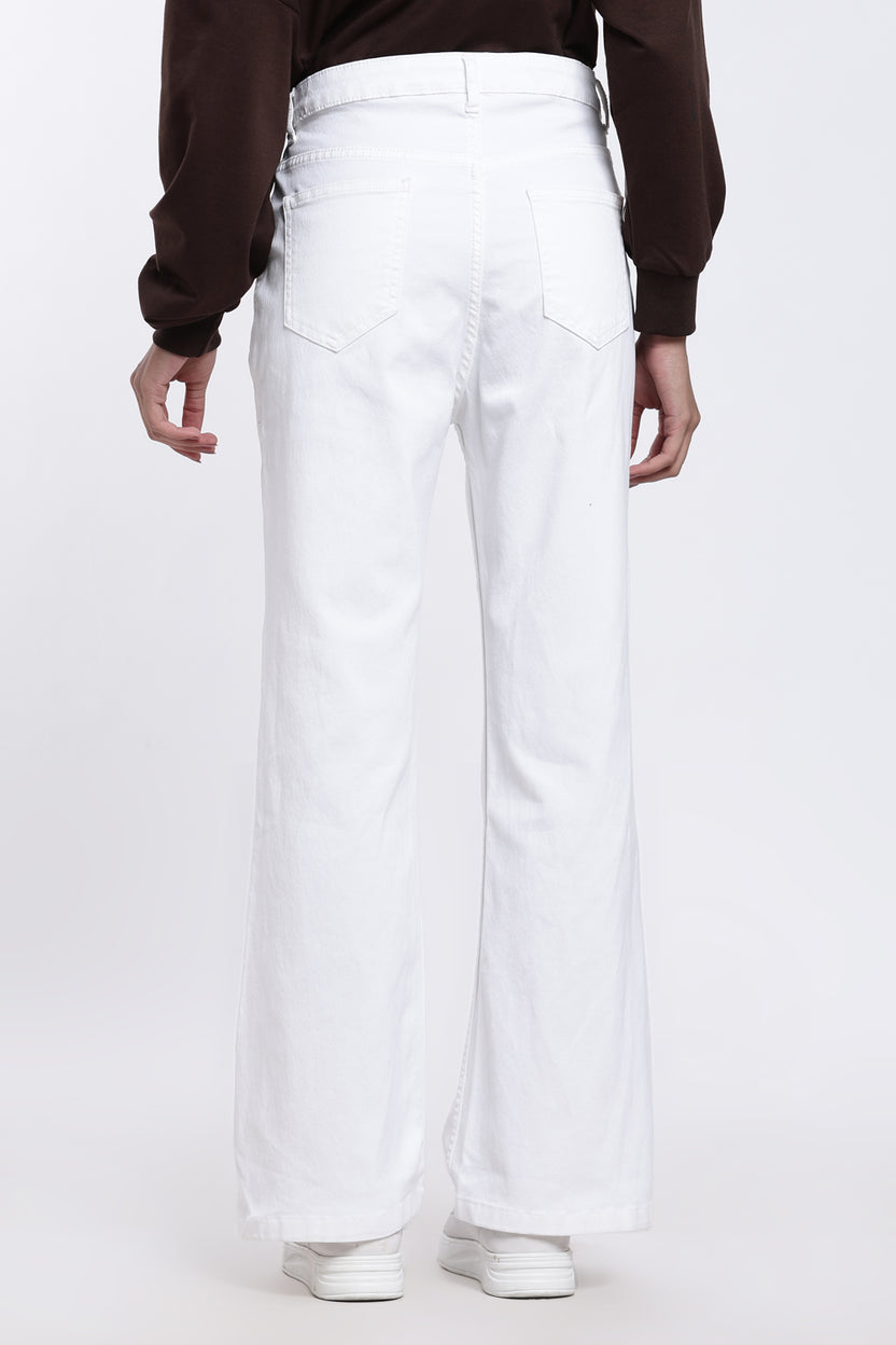 White Bootcut 5 Pocketed Jeans for Women - Image 5