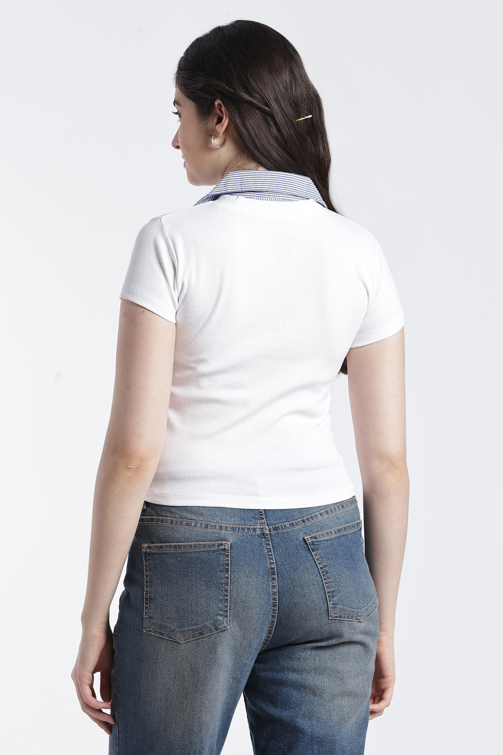 White Essential Wear Regular Fit Top For Women - Image 5