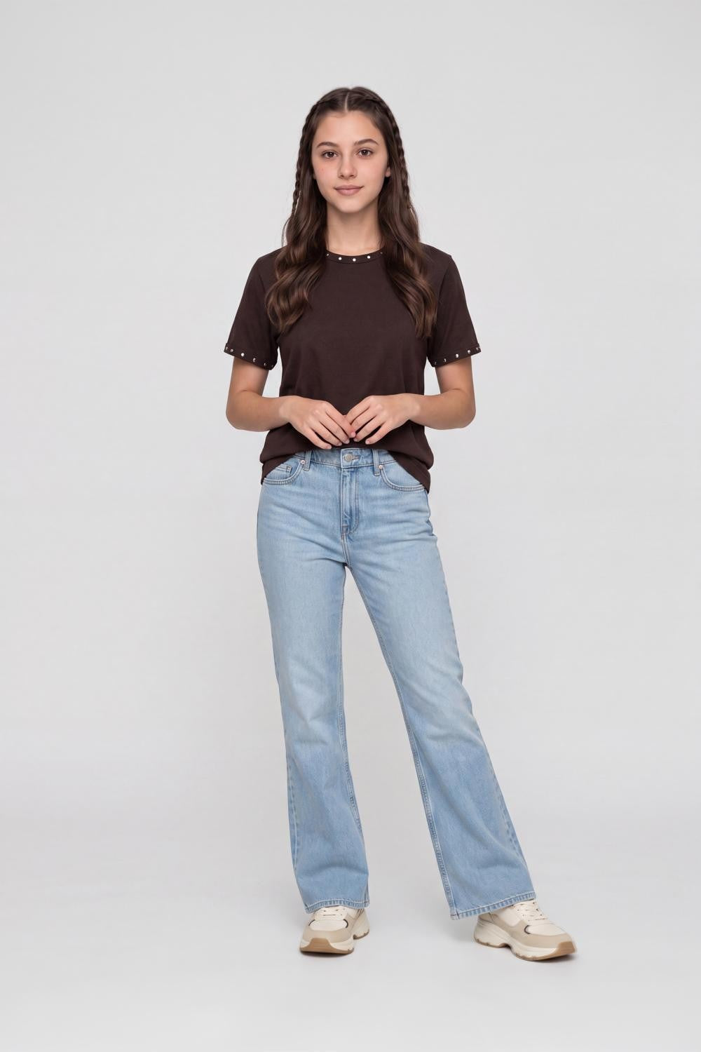 Brown Cotton Regular Fit T-Shirt for Women - Image 6